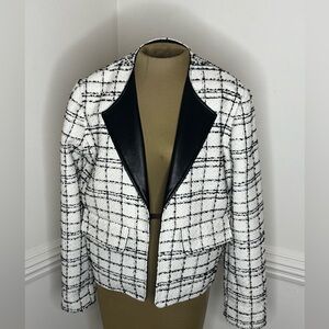 Chico's Black Textured Leather Jacket